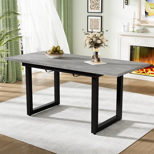 Schreibtisch Erweiterbarer Esstisch Teleskoptisch Esstisch im Industriestil, rechteckiger Tisch mit Beton-Optik und schwarzem Metallgestell, stabiler und platzsparender, 140/180 x 80 x 75 cm Schreibtisch Erweiterbarer Esstisch Teleskoptisch Esstisch im Industriestil, rechteckiger Tisch mit Beton-Optik und schwarzem Metallgestell, stabiler und platzsparender, 140/180 x 80 x 75 cm von ModernLuxe