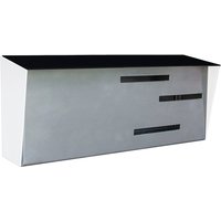 Moderner Briefkasten | Mid Century Modern Horizontales Schwarz/Weiß/Silber von ModernMailbox