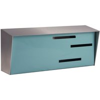 Moderner Briefkasten | Mid Century Modern Horizontales Silber/Rotkehlchen Ei von ModernMailbox
