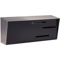 Moderner Briefkasten | Mid Century Modern Horizontales Silber/Schwarz von ModernMailbox