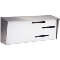 Moderner Briefkasten | Mid Century Modern Horizontales Weiß/Silber von ModernMailbox