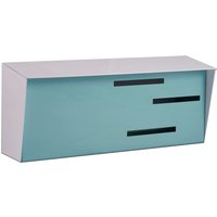 Moderner Briefkasten | Mid Century Modern Horizontales Weiß & Rotkehlchen Ei von ModernMailbox