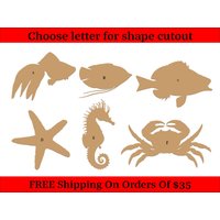 Krabbe Seestern Seepferdchen Unvollendete Holz Ausschnitte Formen Große & Kleine Größen von ModernMapCutOuts