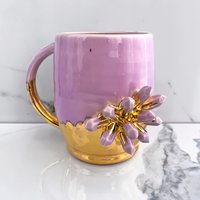 Kristallbecher, Golden Geode Becher in Rosenquarz Von Naomi Singer, Modern Mud von ModernMud