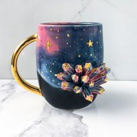 Galaxy Kristallbecher Geode Becher Mit 22K Gold - Himmel Und Erde von ModernMud
