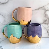 Golden Sunrise Tasse Mit 22K Gold Von Modern Mud von ModernMud