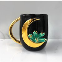 Lunar Kristallbecher, Aquamarin Gold Mond Becher, Sailor Keramik Kristallmond Moderner Schlammbecher von ModernMud