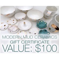 Moderne Schlamm Keramik 100 Dollar Geschenkgutschein - Weihnachtsgeschenk. Muttertagsgeschenk, Brautjungferngeschenk, Jubiläumsgeschenk, Geburtstag von ModernMud