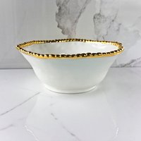 Keramik Weiß & Gold Servierschale, Gastgeschenk, Hochzeit Dekor, Geschirr von ModernMudUpcycled
