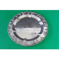 Vintage Silberplatten-Tablett, Sheffield-Silber Auf Kupfer-Serviertablett Aus Dem 18-19 Vintage Silberplatten-Tablett, Sheffield-Silber Auf Kupfer-Serviertablett Aus Dem 18-19 von ModernRelicVintage