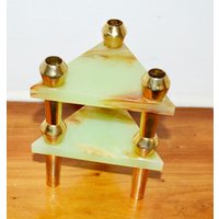 2x Vintage Kerzenständer Module Nagel /stoff Mid Century Retro 70Er Jahre Keramik Space Age Shabby Chic Landhausstil von ModernVintageProjekt