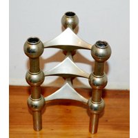 3x Vintage Kerzenständer Metall Module Nagel /Quist Silberfarben Mid Century Retro 70Er Jahre Space Age Shabby Chic Landhausstil 3x Vintage Kerzenständer Metall Module Nagel /Quist Silberfarben Mid Century Retro 70Er Jahre Space Age Shabby Chic Landhausstil von ModernVintageProjekt