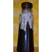 Grosse Vintage Keramik Vase Von Scheurich Mod - 205/32 Fat Lava Design 70Er Jahre Braun/Beige von ModernVintageProjekt
