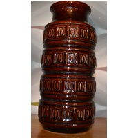 Grosse Vintage Vase 70Er Jahre Braun Scheurich Model 208 /23 Retro Space Age von ModernVintageProjekt