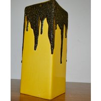 Schöne Große Vintage Keramik Vase Von Roth Modell 341 /25 Gelb /Schwarz Aus Den 70Er Jahren Fat Lava Retro Mid Century Space Age von ModernVintageProjekt