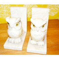 Schöne Vintage Buchstützen Eulen Aus Den 20Er Jahre Art Deco Owl Retro Mid Century Book Ends Bookends Shabby Chic Landhausstil von ModernVintageProjekt