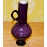 Schöne Vintage Glas Vase Lila /Weiß /Violet 70Er Jahre Design Klassiker Retro Mid Century Seventies von ModernVintageProjekt