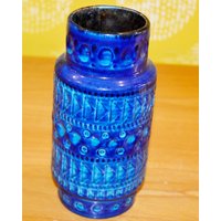 Schöne Vintage Keramik Vase Von Bay Grün/Blau Modell 604/13 Retro Mid Century Seventies 70S Space Age Ceramic von ModernVintageProjekt