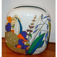 Schöne Vintage Vase Von Rosenthal Studio Linie W. Bauer 70Er Jahre Weiß/Bunt Design Klassiker Space Age Seventies Retro Mid Century von ModernVintageProjekt