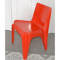 Schöner 70Er Jahre Bofinger Vintage Stuhl Stapelstuhl Design Helmut Bätzner Rot Kunststoff Polyesterharz Retro Mid Century Space Age von ModernVintageProjekt