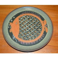 Schöner Keramik Vintage Wandteller Von Kmk Grün Retro Mid Century Fifties Wgk Ashtray 70Er Jahre von ModernVintageProjekt