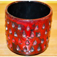 Schöner Kleiner Xxs Vintage Keramik Blumentopf 70Er Jahre Fratelli Fanciullacci Erdbeere Strawberry Retro Mid Century Space Age Ceramic von ModernVintageProjekt