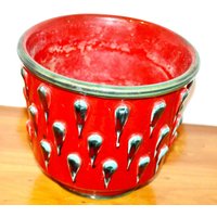 Schöner Vintage Keramik Blumentopf 70Er 15cmx15cm Erdbeere Strawberry Retro Mid Century Space Age Ceramic von ModernVintageProjekt