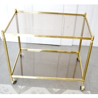 Schöner Vintage Servierwagen/Barwagen Metall /Glas Goldfarben 70Er Jahre Retro Mid Century Shabby Chic Landhausstil von ModernVintageProjekt