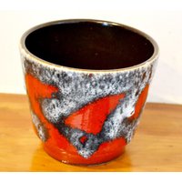 Schöner Vintage Übertopf 70Er Jahre Blumentopf Rot /Grau Fat Lava Seventies Plant Pot Keramik Mid Century Retro Schöner Vintage Übertopf 70Er Jahre Blumentopf Rot /Grau Fat Lava Seventies Plant Pot Keramik Mid Century Retro von ModernVintageProjekt