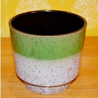 Schöner Vintage Übertopf Grün 70Er Jahre Blumentopf Fat Lava Seventies Plant Pot Keramik Mid Century Retro von ModernVintageProjekt
