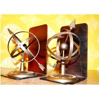 Schwere Vintage Buchstützen Messing 60Er Jahre Mid Century Bookends Retro Sixtys Afrika Landhausstil Shabby Chic von ModernVintageProjekt