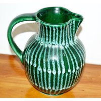 Sehr Schöne Keramik Vintage Vase Grün Retro Mid Century Seventies Space von ModernVintageProjekt