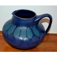 Sehr Schöne Keramik Vintage Vase Von Kmk Grau /Blau 70Er Jahre Retro Mid Century Seventies Space von ModernVintageProjekt
