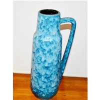 Sehr Schöne Seltene Vintage Vase Blau Von Bay Modell 275/28 70Er Jahre Retro Mid Century Seventies Space von ModernVintageProjekt