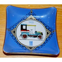 Vintage Aschenbecher Glas Fiat Oldtimer Auto 70Er Jahre Retro Mid Century Shabby Chic Ashtray Seventies Space Age von ModernVintageProjekt