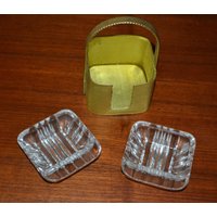 Vintage Aschenbecher Glas Im Metallspender 50Er Jahre Rockabilly Retro Mid Century Shabby Chic Landhausstil Fifties Ashtray von ModernVintageProjekt