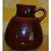 Vintage Vase Braun Henkel Keramik Miniatur 70Er Jahre Retro Mid Century Danish Design von ModernVintageProjekt