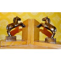 Vintage Buchstützen 60Er Jahre Mid Century Bookends Retro Landhausstil Shabby Chic Horses Pferde von ModernVintageProjekt