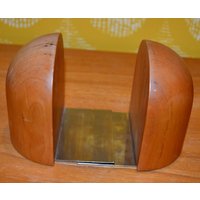 Vintage Buchstützen Danish Design Teakholz 60Er Jahre Mid Century Bookends Retro Landhausstil Shabby Chic von ModernVintageProjekt
