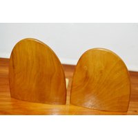 Vintage Buchstützen Holz/Metall Retro Mid Century Bookends Art Deco Shabby Chic Landhausstil von ModernVintageProjekt