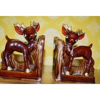 Vintage Buchstützen Keramik Bambi Braun 70Er Jahre Mid Century Retro Bookends Vintage Buchstützen Keramik Bambi Braun 70Er Jahre Mid Century Retro Bookends von ModernVintageProjekt