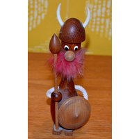 Vintage Danish Design Figur Wikinger Holz 60Er Jahre Klassiker Space Age Retro Mid Century von ModernVintageProjekt