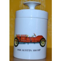 Vintage Deckel Dose Weiß Porcelan Von Thomas Austin Martin 1908 Hp 100 Oldimer Mid Century Retro 70Er Jahre von ModernVintageProjekt