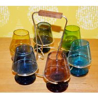 Vintage Gläserset 50Er Jahre Rockabilly Retro Mid Century Fifties Gläser Shabby Chic Landhausstil von ModernVintageProjekt