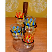Vintage Gläserset 60Er Jahre Rockabilly Retro Mid Century Rockabella Fifties Glasses Shabby Chic Landhausstil von ModernVintageProjekt
