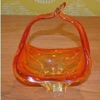Vintage Glas Anbietschale Orange/Gelb 70Er Jahre Design Klassiker Retro Mid Century Seventies von ModernVintageProjekt
