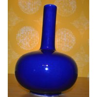 Vintage Glas Vase Blau 70Er Jahre Retro Mid Century von ModernVintageProjekt