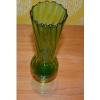 Vintage Glas Vase Grün 70Er Jahre Space Age Design Retro Mid Century Shabby Chic Landhausstil von ModernVintageProjekt