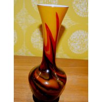Vintage Glas Vase Orange /Braun Opaline 70Er Jahre Space Age Seventies Retro Mid Century Shabby Chic Landhausstil von ModernVintageProjekt