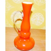 Vintage Glas Vase Orange 70Er Jahre Design Klassiker Retro Mid Century Seventies Space Age Shabby Chic Landhausstil von ModernVintageProjekt